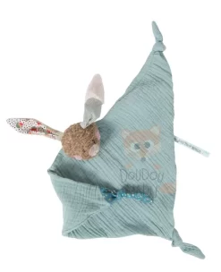 Moulin Roty Les Jolis Trop Beaux Doudou Lange Lapin Bleu