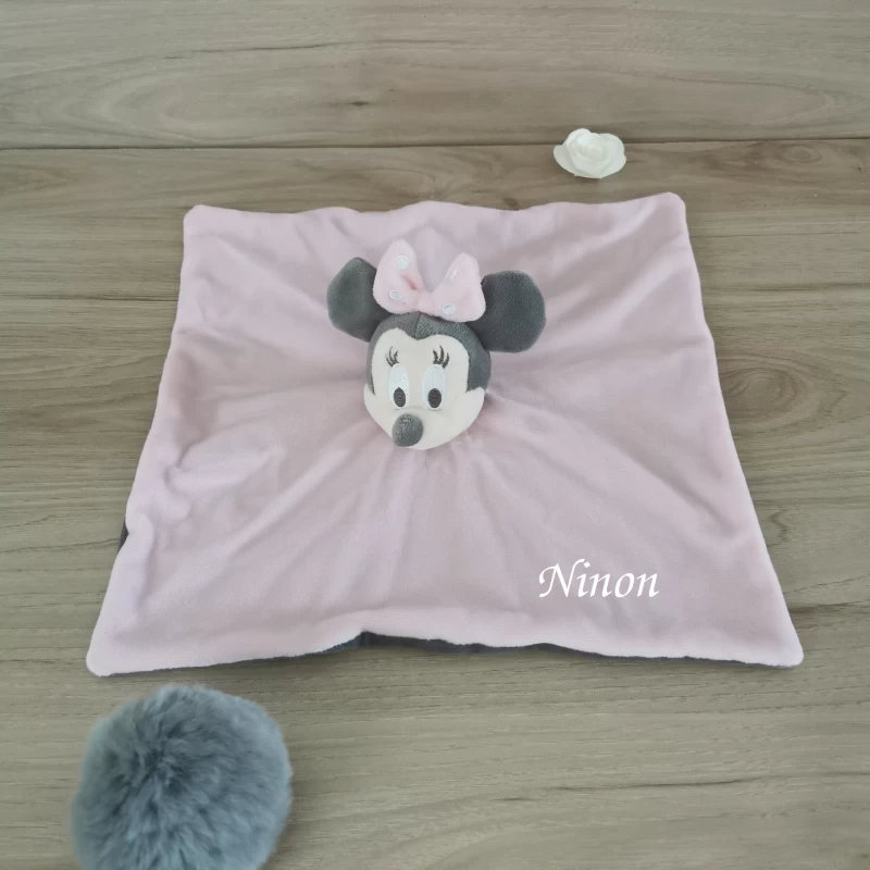Disney Minnie La Souris Doudou Plat Rose Gris 25 Cm 1 Disney Minnie La Souris Doudou Plat Rose Gris 25 Cm